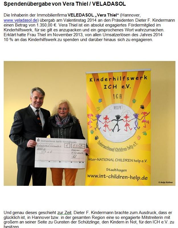 2014-02-24 Spendenübergabe von Vera Thiel - VELADASOL