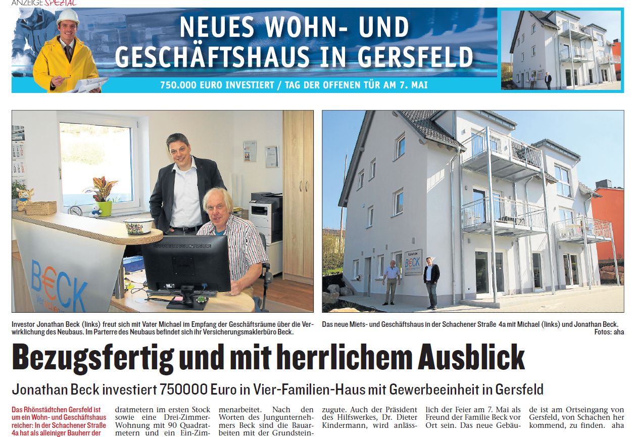 Jonathan Beck investiert 750000 Euro in Vier-Familien-Haus mit Gewerbeeinheit in Gersfeld